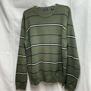 IZOD‎ Men's Green Striped Sweater men’s medium